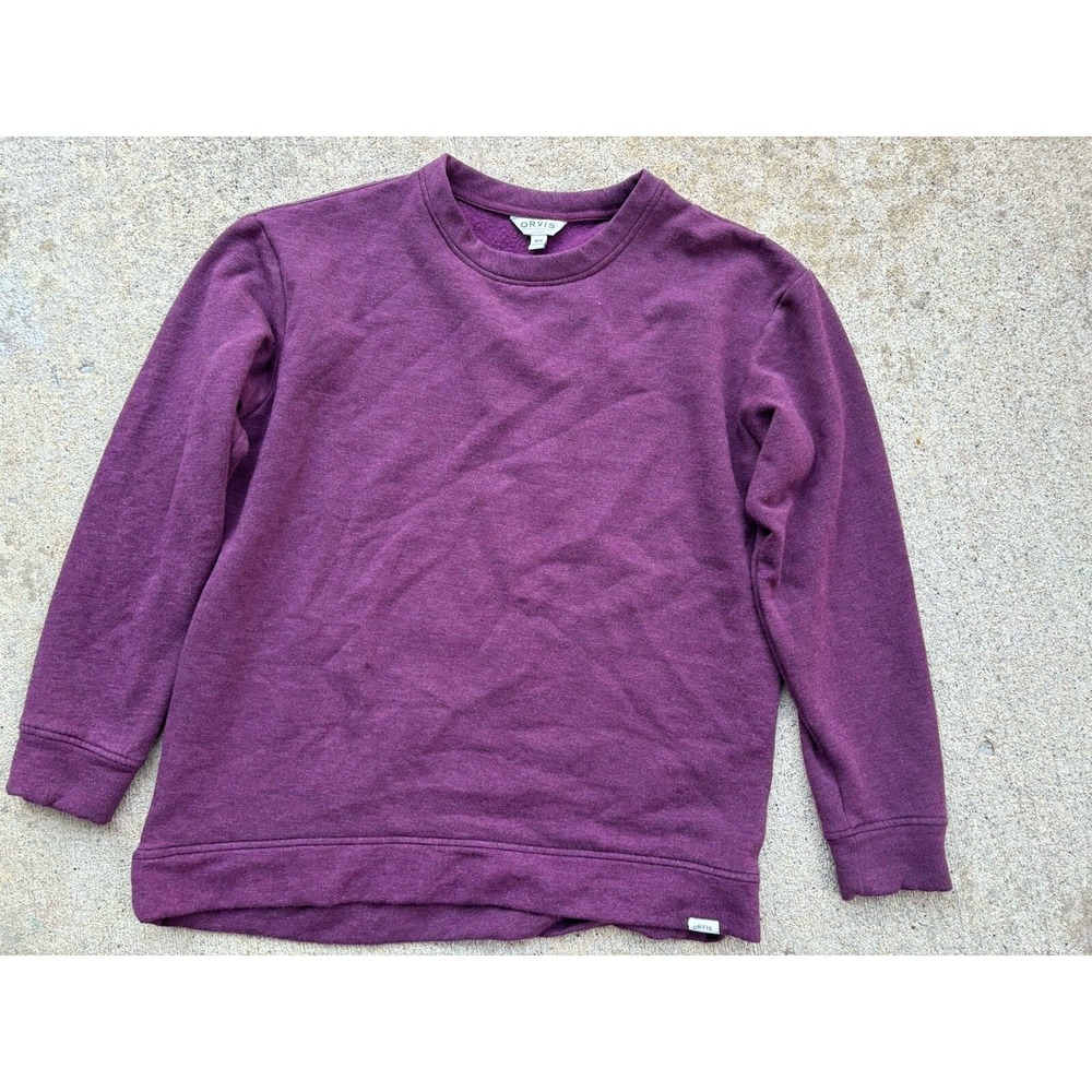 Orvis Women's Crew Neck Sweater Long Sleeve Sz Medium PURPLE Style 1529686